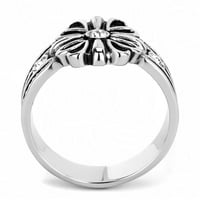 Izbor - prsten od poliranog nehrđajućeg čelika s vrhunskim prozirnim kristalom