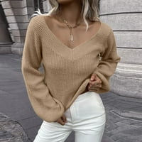 Džemperi za žene, ženski modni puloveri s dugim rukavima u obliku slova u, široki pleteni džemper, Muški džemperi