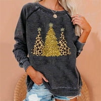 Blagdanska rasprodaja ženske odjeće, retro majica s okruglim vratom, pulover s printom snježne pahulje, Božićni džemperi za jesen