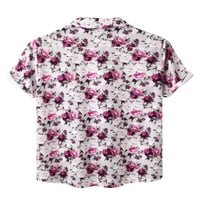 Muška Bluza, vrhovi kratkih rukava, ljetne košulje s reverom, ležerna odjeća, majica običnog kroja, majica s cvjetnim printom, stil