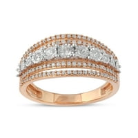 Ženski prsten od ružičastog zlata od 10 karata s dijamantom od 12 karata