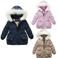 Rasprodaja zimske puhaste jakne za djevojčice zimski kaput otporan na vjetar kaput s kapuljačom jakna s patentnim zatvaračem debela