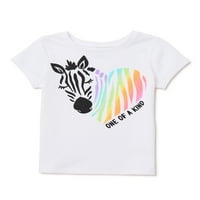 Jedinstvena raznobojna Majica kratkih rukava Zebra za djevojčice u Menu