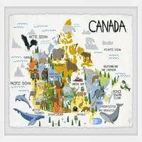Marmont Hill žuta kanadska karta uokvirena zidna umjetnost