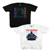 Batman Boys Shadow Race Grafička majica, 2-pack, veličine 4-18