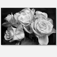 DesignArt 'gomila ruža crno -bijela' metalna zidna umjetnost