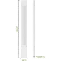 10 W 108 H 2 p Fluted PVC pilaster w Standard Capital & Base