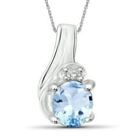 Jewelersclub srebrne ogrlice za žene - ogrlica za žene za žene. Sterling Silver - Sky Blue Topaz ogrlica središnjeg dijela, bijeli