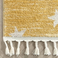 Dobro tkani Moderni apstraktni tepih s žutim resama 2'3 7'3 prostirka za trkače