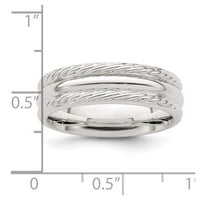 Polirani prsten od sterling srebra s neobičnom vrpcom, Veličina 6