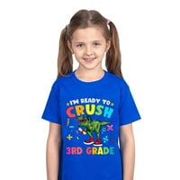 Dječje pamučne majice s duhovitim rođendanskim printom dinosaura, vrhovi likova iz crtića za dječake i djevojčice, majica kratkih