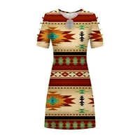 Ljetne haljine zapadnog etničkog stila za žene ležerna široka Midi haljina bez leđa s printom sundress za zabavu na plaži