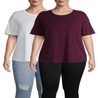 Ženska majica kratkih rukava velike veličine, 2 pakiranja