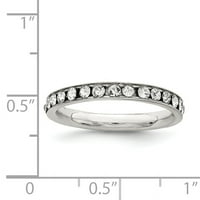 Srebrni prsten od srebra s kristalima veličine 7