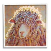 Vunene ovčje životinje portret i insekti slikaju bijelu uokvirenu umjetničku printu zidnu umjetnost