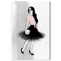 Wynwood Studio platno hodajući zračnim modom i glamurovim odijelima zidno umjetničko platno print crno svjetlo ružičasto 20x30