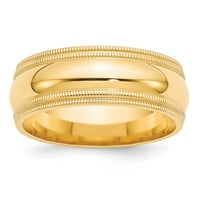 zaručnički prsten od žutog zlata od 14 karata s dvostrukim finozrnatim premazom udobne veličine 5080