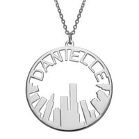 Personalizirani gradski pejzaž ogrlica Miami Skyline