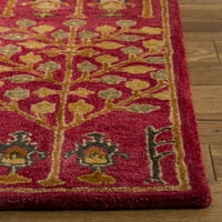 Cvjetni tepih od vune, Crveni Multi, 2'3 8'