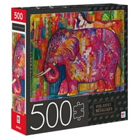 Slagalica za odrasle od 500 dijelova s umetcima od folije, ružičasti slon