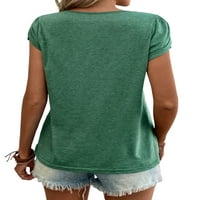 Ženske ljetne majice kratkih rukava majica s izrezom u obliku Boema boemski pulover svečana tunika bluza u zelenoj boji