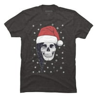 Božićna lubanja muška majica s uzorkom ugljena-Heather siva - dizajn Iz e-maila