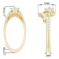 Moissanite ženski prsten, spektakularni vjenčani prsten, 14k žuto zlato, 8,00 USD