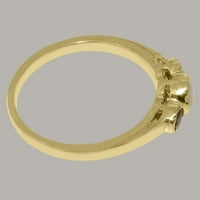 10-karatni ženski zaručnički prsten od žutog zlata britanske proizvodnje s prirodnim opalom i granatom - opcije veličine-veličina