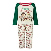 Božićne obiteljske pidžame, klizači za bebe, vrhovi snjegovića s dugim rukavima i hlače s printom Djeda Mraza, Set pidžama