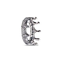 Prsten od Sterling srebrne krune s ukrasom od perli, prozirni prsten od kubičnog cirkonija iz 197087.