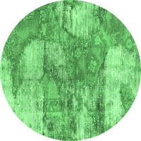 Moderni tepisi za sobe u obliku okruglog oblika u apstraktnom uzorku smaragdno zelene boje, promjera 6 inča