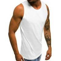Bijele majice za muškarce modna osobnost Muška ljetna ležerna tanka Majica Bez rukava gornji dio bluze košulje na kopčanje bijela