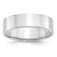ravni jednostavni klasični zaručnički prsten od bijelog zlata 10K, veličina prstena 4,5