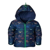 Wippette Toddler Boy Ombre Dino Print Puffer Jacke, veličine 12m-4T