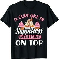Vintage cupcake je sreća s glazurom na vrhu poklon majica za pečenje