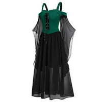 Srednjovjekovne haljine za žene, Crna renesansna haljina, ženski kostimi za Noć vještica, kostim vještice Plus Size