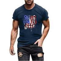 Rasprodaja muških majica 4. srpnja američke majice Nova majica kratkih rukava s okruglim vratom plave majice od 2 inča