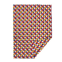 Plišana deka od 50 70 - trokuti u boji zastave Kolorada, Moderni geometrijski oblici sredinom stoljeća, pokrivač s planinskim tiskom