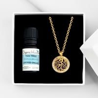 Anavia Cloud Esencijalno ulje Difuzor kristalne ogrlice Aromaterapije Poklon set - Zlatna ogrlica i ulje čajevca