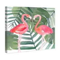 Wynwood Studio Animals Wall Art Canvas Otisci ptice 'PINEST LOVE' - Pink, zelena