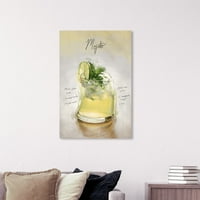 Wynwood Studio 'Mojito' piće i alkoholna pića na zidno umjetničko platno otisak - zeleno, žuto, 16 24