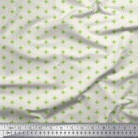 Zelena rajonska krep tkanina u geometrijskom etničkom tisku, tkanina za šivanje širine dvorišta