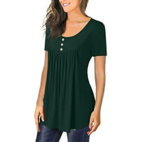 Ženske jednobojne košulje u obliku košulje, ljetni vrhovi, majice s izrezom u obliku košulje, tunika na kopčanje, ležerni tekući