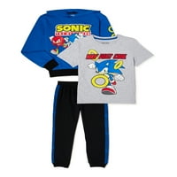 Majica s uzorkom, majica s kapuljačom i trenirke za trčanje, Komplet odjeće od 3 komada, veličine 4-20