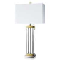 Stolna svjetiljka-čelični stup-bijeli abažur