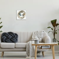 Stupell Suvremeni krugovi preklapajući se sažetak apstraktno slikanje bijele uokvirene umjetničke print zidne umjetnosti