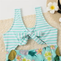 _ / Slatki kupaći kostimi za male ljetne djevojčice s mašnom, modne ribe, ljubičasti volani s printom, dva kupaća kostima, bikini,