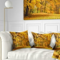 Dizajn, zlatna jesenska šuma - Jastuk za bacanje pejzažnih fotografija - 16x16