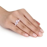 Miabella Ženska kultivirana slatkovodna biserna biserna karat T.W. Dijamantni 10KT prsten od bijelog zlata