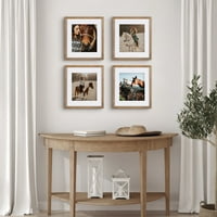 Set drvenih okvira za fotografije za prilagodljivi zidni zaslon, rustikalni smeđi mat izgled veličine 8 do 10, od 4